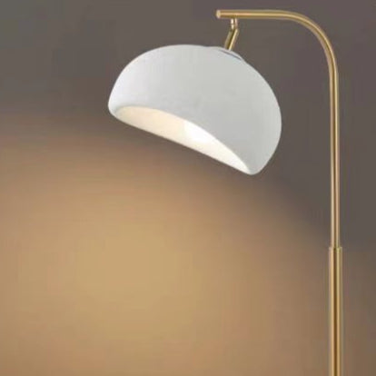 Contemporary Nordic High-Density Polystyrene Round Shade Hardware 1-Light Standing Floor Lamp For Bedroom