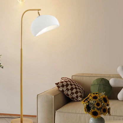Contemporary Nordic High-Density Polystyrene Round Shade Hardware 1-Light Standing Floor Lamp For Bedroom