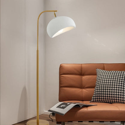 Contemporary Nordic High-Density Polystyrene Round Shade Hardware 1-Light Standing Floor Lamp For Bedroom