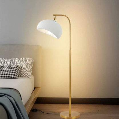 Contemporary Nordic High-Density Polystyrene Round Shade Hardware 1-Light Standing Floor Lamp For Bedroom