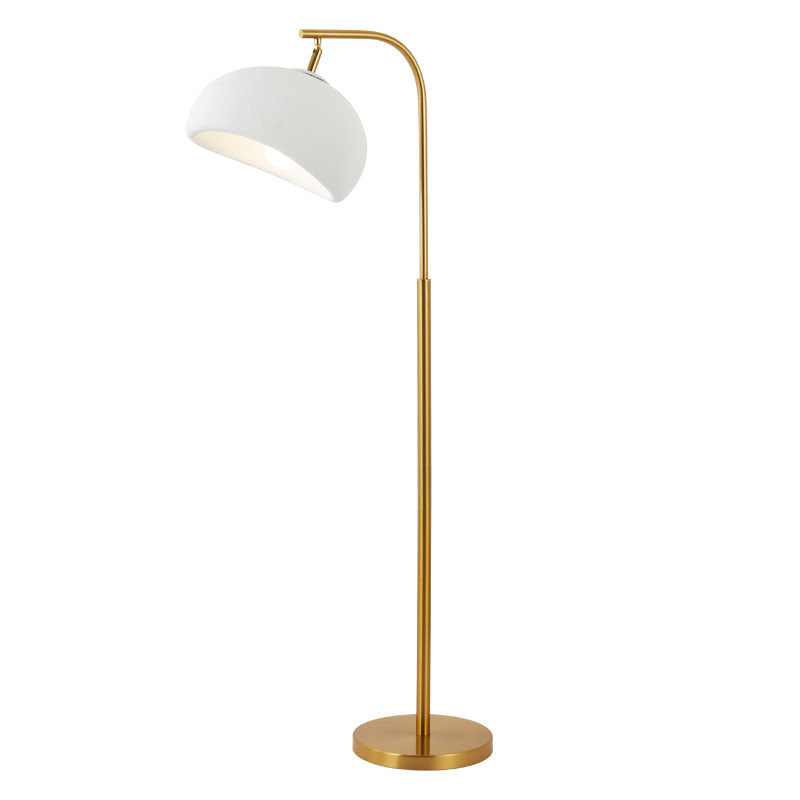 Contemporary Nordic High-Density Polystyrene Round Shade Hardware 1-Light Standing Floor Lamp For Bedroom