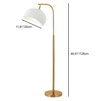 Contemporary Nordic High-Density Polystyrene Round Shade Hardware 1-Light Standing Floor Lamp For Bedroom