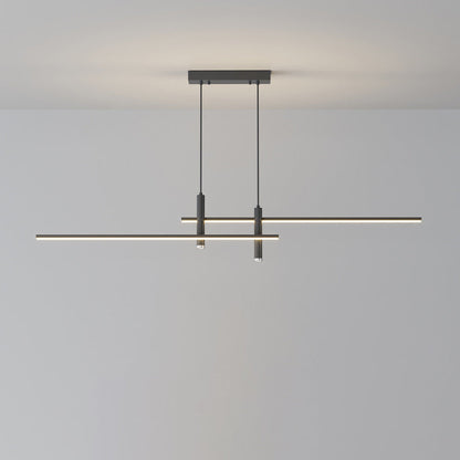 Modern Minimalist Iron Silicone Long Strip LED Island Light Pendant Light For Living Room