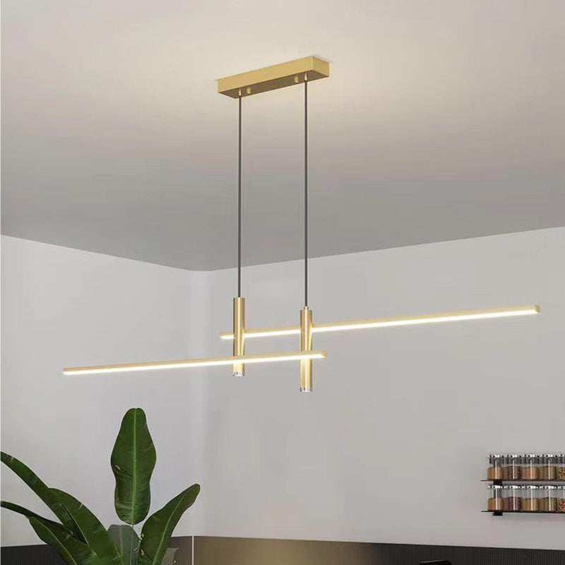Modern Minimalist Iron Silicone Long Strip LED Island Light Pendant Light For Living Room