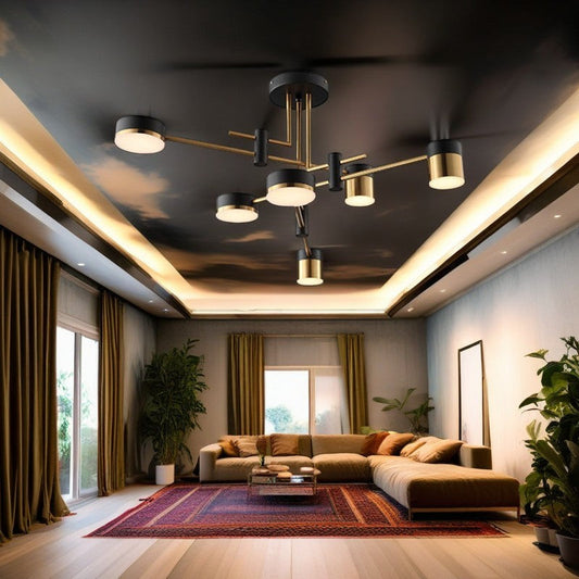 Contemporary Luxury Iron Frame Acrylic Round Shade LED Chandelier For Living Room
