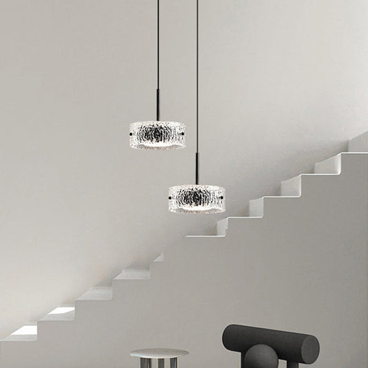 Contemporary Scandinavian Cylinder Resin Aluminum LED Pendant Light For Living Room