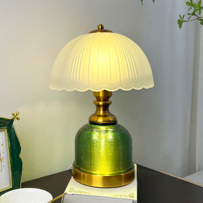 Modern Transitional Frosted Glass Dome Shade Hardware 1-Light Table Lamp For Study
