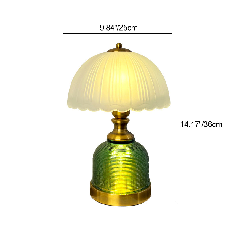 Modern Transitional Frosted Glass Dome Shade Hardware 1-Light Table Lamp For Study