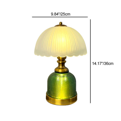Modern Transitional Frosted Glass Dome Shade Hardware 1-Light Table Lamp For Study