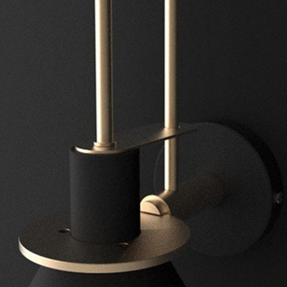 Contemporary Scandinavian Geometric Conical Iron Shade 1-Light Wall Sconce Lamp For Living Room