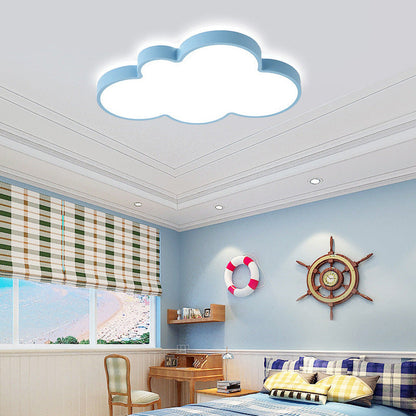 Contemporary Creative Iron Acrylic Cloud Shade LED Flush Mount Ceiling Light For Bedroom