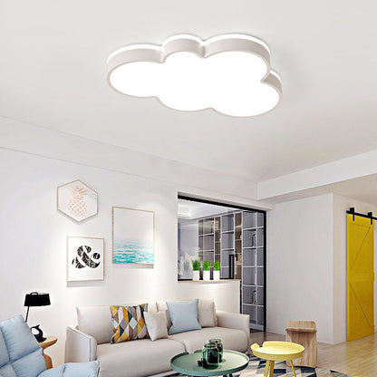 Contemporary Creative Iron Acrylic Cloud Shade LED Flush Mount Ceiling Light For Bedroom