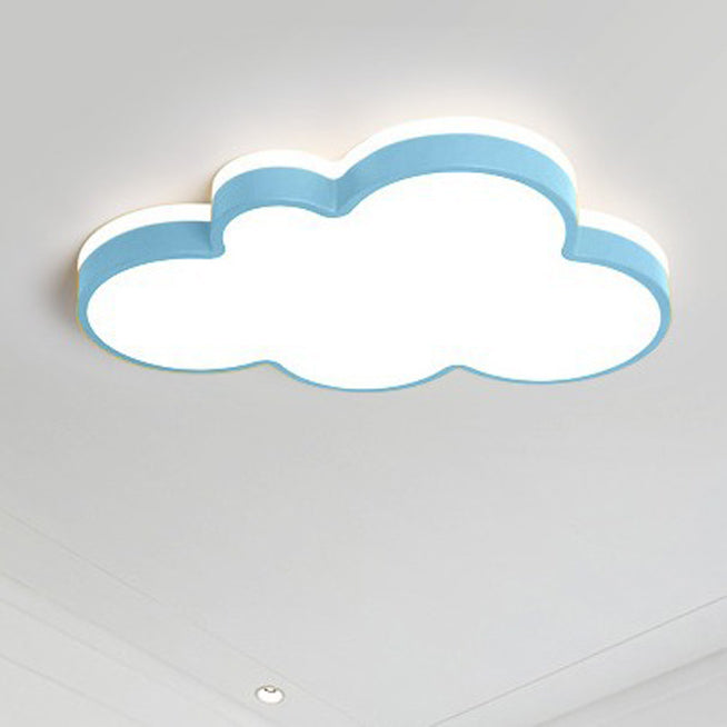 Contemporary Creative Iron Acrylic Cloud Shade LED Flush Mount Ceiling Light For Bedroom