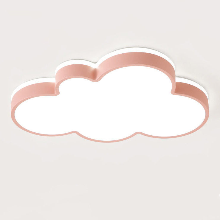 Contemporary Creative Iron Acrylic Cloud Shade LED Flush Mount Ceiling Light For Bedroom