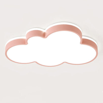 Contemporary Creative Iron Acrylic Cloud Shade LED Flush Mount Ceiling Light For Bedroom