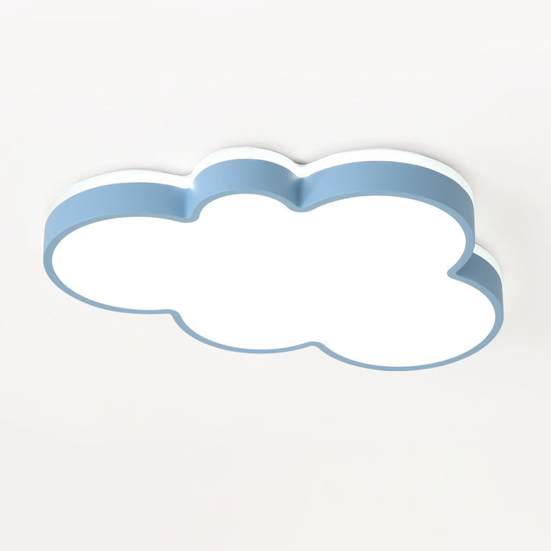 Contemporary Creative Iron Acrylic Cloud Shade LED Flush Mount Ceiling Light For Bedroom