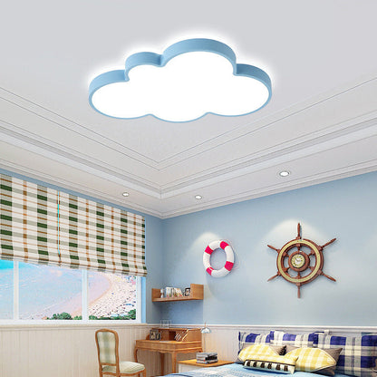 Contemporary Creative Iron Acrylic Cloud Shade LED Flush Mount Ceiling Light For Bedroom