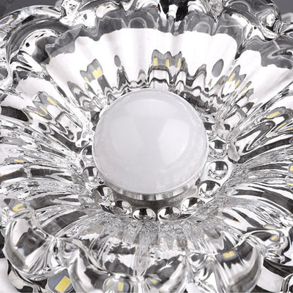 Contemporary Luxury Floral Dazzling Crystal Acrylic LED Flush Mount Ceiling Light For Hallway