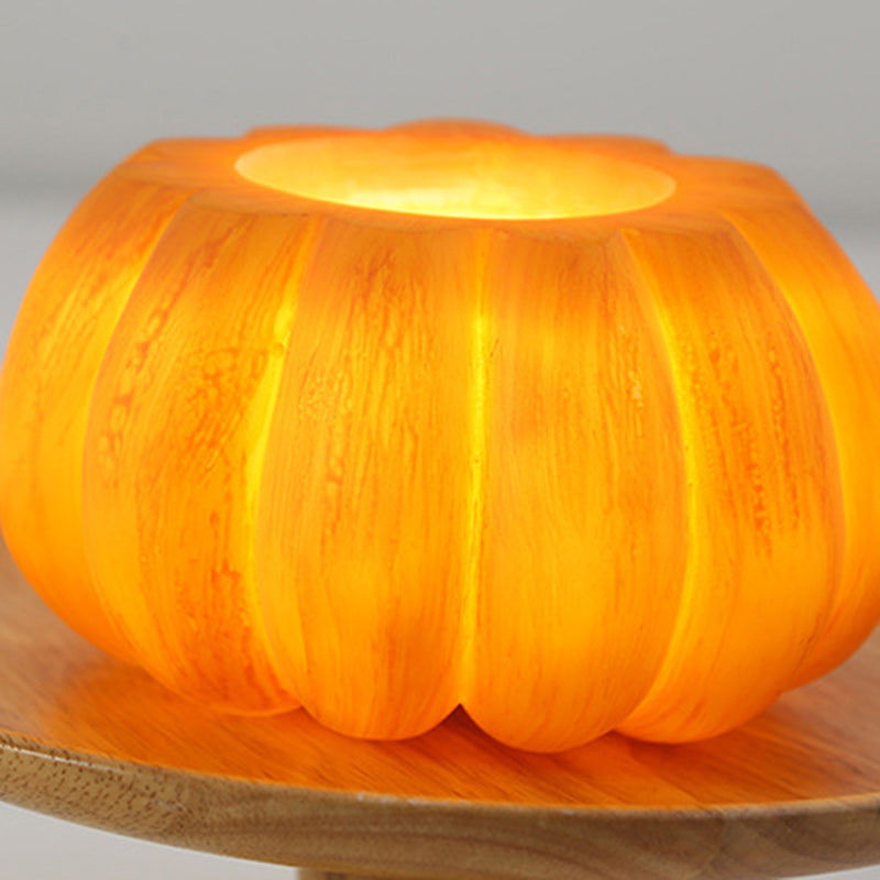 Contemporary Creative Resin Pumpkin PE Shade 1-Light Semi-Flush Mount Ceiling Light For Living Room