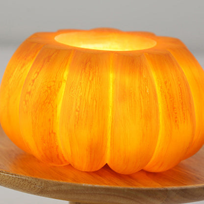Contemporary Creative Resin Pumpkin PE Shade 1-Light Semi-Flush Mount Ceiling Light For Living Room