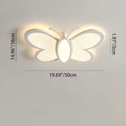 Contemporary Creative Butterfly Iron Acrylic LED Flush Mount Ceiling Light For Living Room