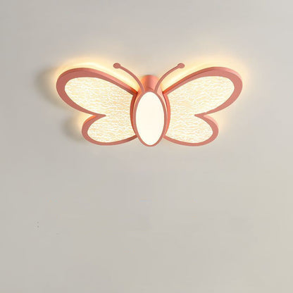 Contemporary Creative Butterfly Iron Acrylic LED Flush Mount Ceiling Light For Living Room