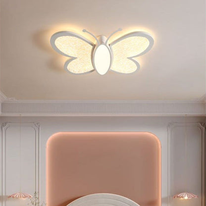 Contemporary Creative Butterfly Iron Acrylic LED Flush Mount Ceiling Light For Living Room