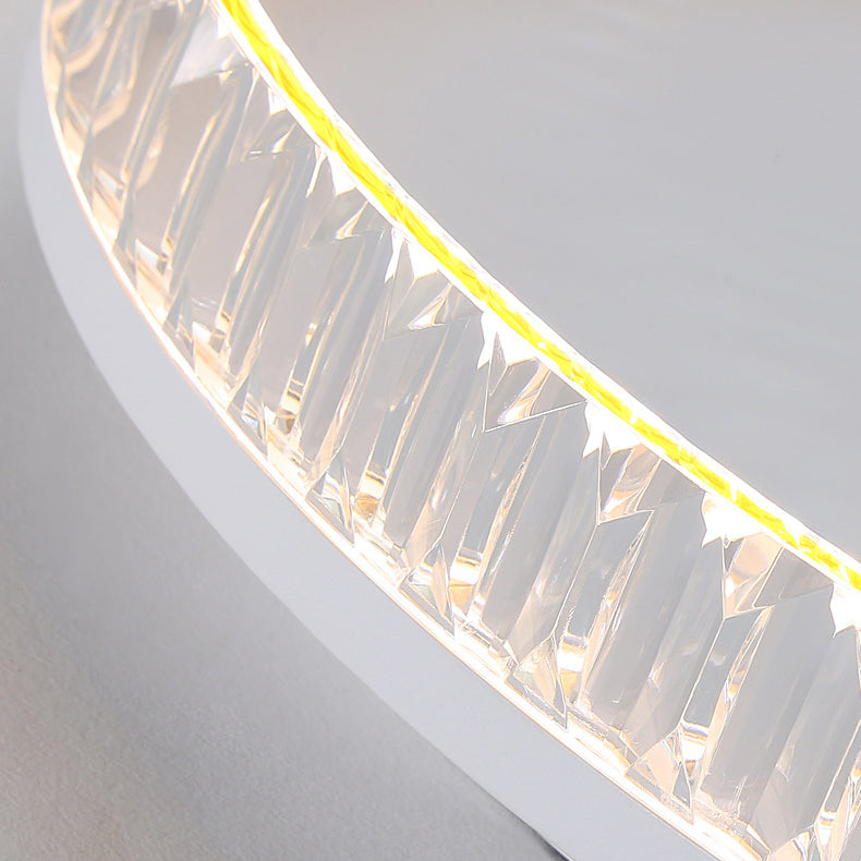 مصباح سقف LED دائري الشكل مصنوع من مادة PMMA مقطوعة بالماس عالية الشفافية بتصميم عصري فاخر لغرفة المعيشة