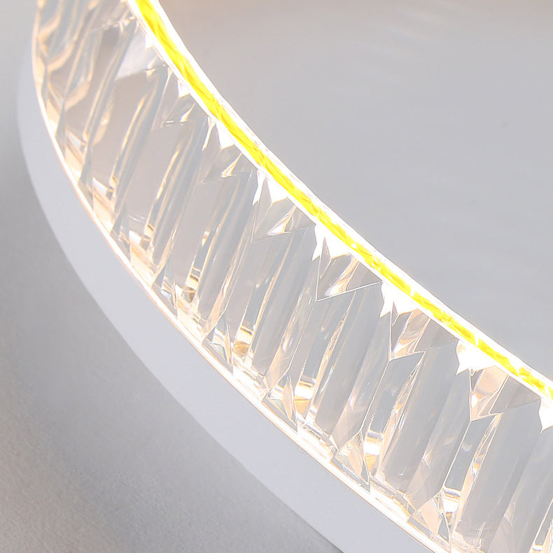 مصباح سقف LED دائري الشكل مصنوع من مادة PMMA مقطوعة بالماس عالية الشفافية بتصميم عصري فاخر لغرفة المعيشة