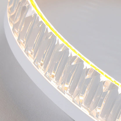مصباح سقف LED دائري الشكل مصنوع من مادة PMMA مقطوعة بالماس عالية الشفافية بتصميم عصري فاخر لغرفة المعيشة