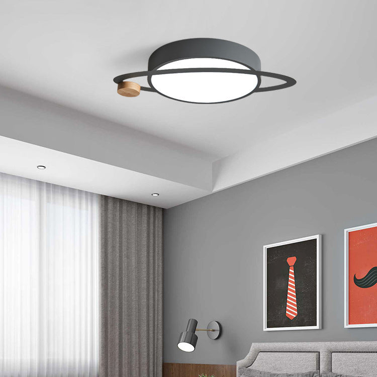 Contemporary Scandinavian Planet Iron Acrylic LED Flush Mount Ceiling Light For Living Room