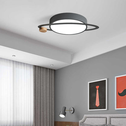 Contemporary Scandinavian Planet Iron Acrylic LED Flush Mount Ceiling Light For Living Room