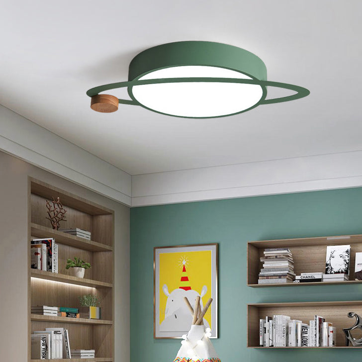 Contemporary Scandinavian Planet Iron Acrylic LED Flush Mount Ceiling Light For Living Room