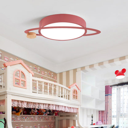 Contemporary Scandinavian Planet Iron Acrylic LED Flush Mount Ceiling Light For Living Room