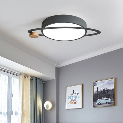 Contemporary Scandinavian Planet Iron Acrylic LED Flush Mount Ceiling Light For Living Room