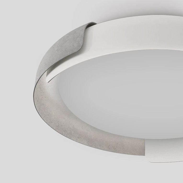 Modern Minimalist Geometric Circle Iron Acrylic LED Flush Mount Ceiling Light For Living Room