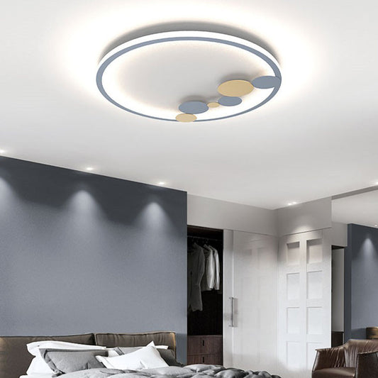 Modern Minimalist Round Iron Acrylic LED Flush Mount Ceiling Light For Living Room