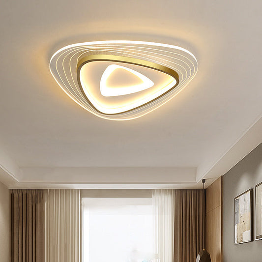 Contemporary Luxury Mango Triangle Acrylic LED Flush Mount Ceiling Light For Living Room