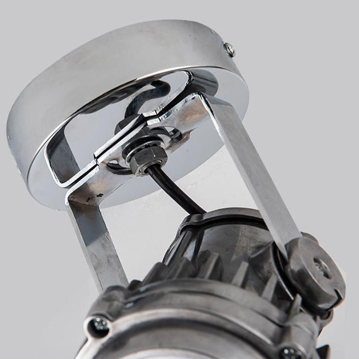 Contemporary Industrial Distressed Aluminum Adjustable LED Spotlight Semi-Flush Mount Ceiling Light For Living Room