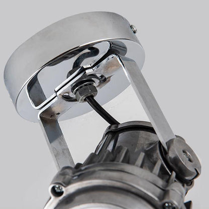 Contemporary Industrial Distressed Aluminum Adjustable LED Spotlight Semi-Flush Mount Ceiling Light For Living Room