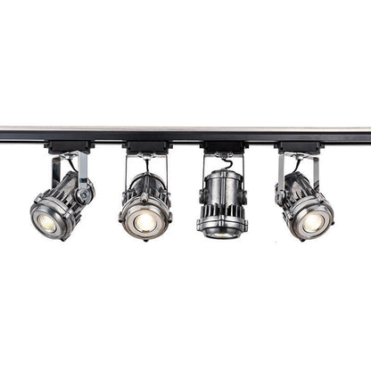 Contemporary Industrial Distressed Aluminum Adjustable LED Spotlight Semi-Flush Mount Ceiling Light For Living Room