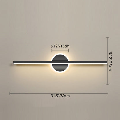 Contemporary Simplicity Geometric Long Strip Iron Aluminum LED Mirror Front Wall Sconce Lamp For Bedroom