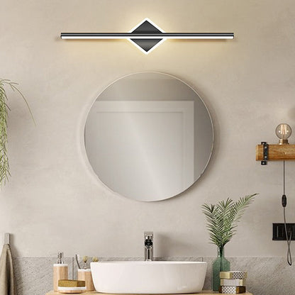 Contemporary Simplicity Geometric Long Strip Iron Aluminum LED Mirror Front Wall Sconce Lamp For Bedroom