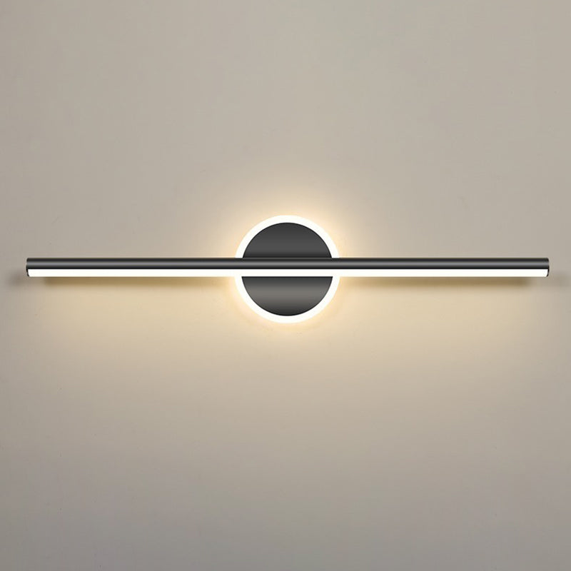 Contemporary Simplicity Geometric Long Strip Iron Aluminum LED Mirror Front Wall Sconce Lamp For Bedroom