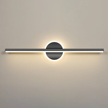 Contemporary Simplicity Geometric Long Strip Iron Aluminum LED Mirror Front Wall Sconce Lamp For Bedroom