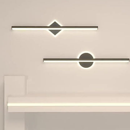 Contemporary Simplicity Geometric Long Strip Iron Aluminum LED Mirror Front Wall Sconce Lamp For Bedroom