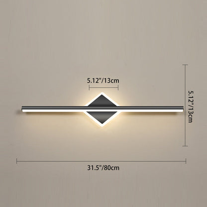 Contemporary Simplicity Geometric Long Strip Iron Aluminum LED Mirror Front Wall Sconce Lamp For Bedroom