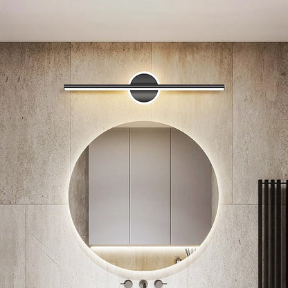 Contemporary Simplicity Geometric Long Strip Iron Aluminum LED Mirror Front Wall Sconce Lamp For Bedroom