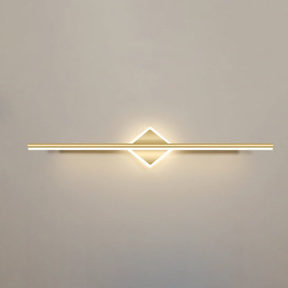 Contemporary Simplicity Geometric Long Strip Iron Aluminum LED Mirror Front Wall Sconce Lamp For Bedroom