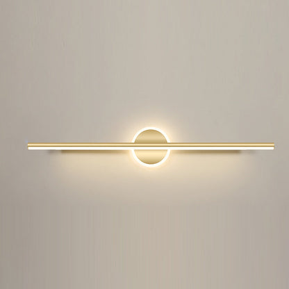 Contemporary Simplicity Geometric Long Strip Iron Aluminum LED Mirror Front Wall Sconce Lamp For Bedroom